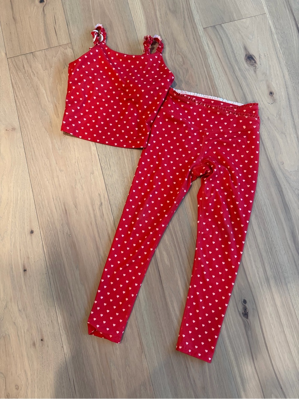 all in motion Red Heart-Print Leggings (Kids) Set